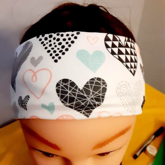 Geometrical color pop heart headband handmade - Picture 2 of 4